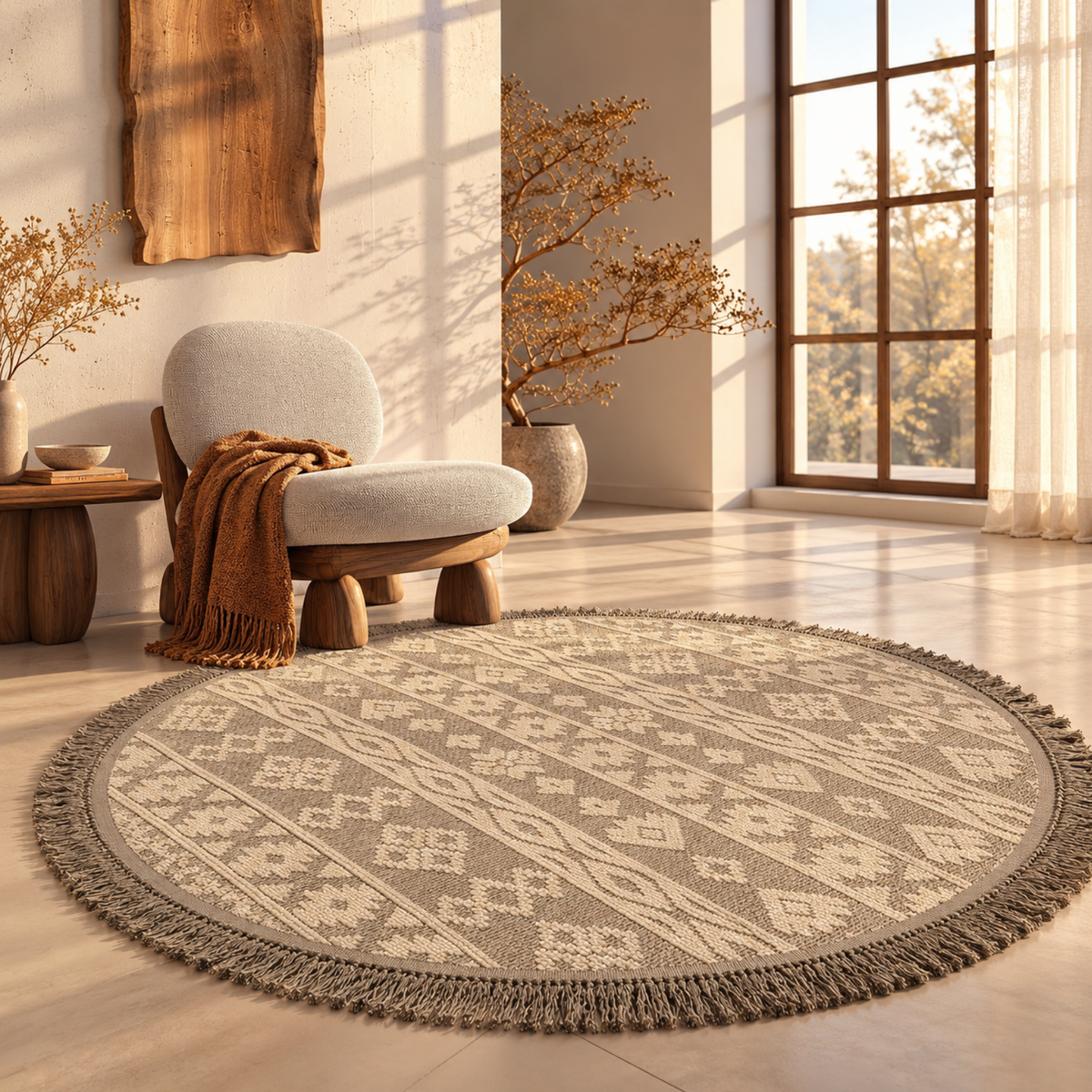 Solare round carpet - Grey