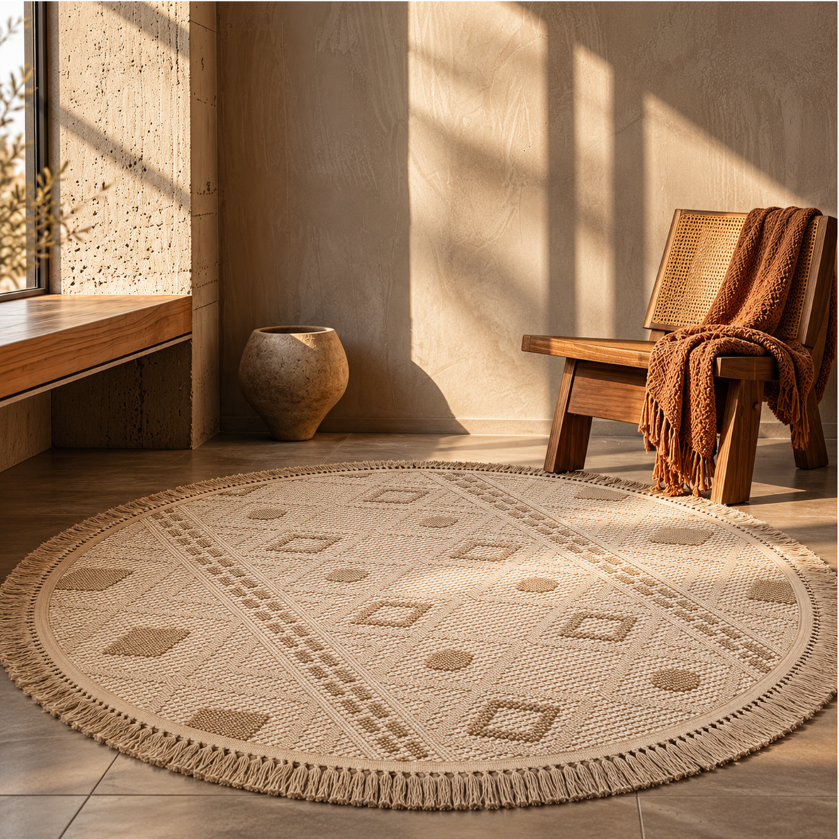 Solare round carpet - Beige