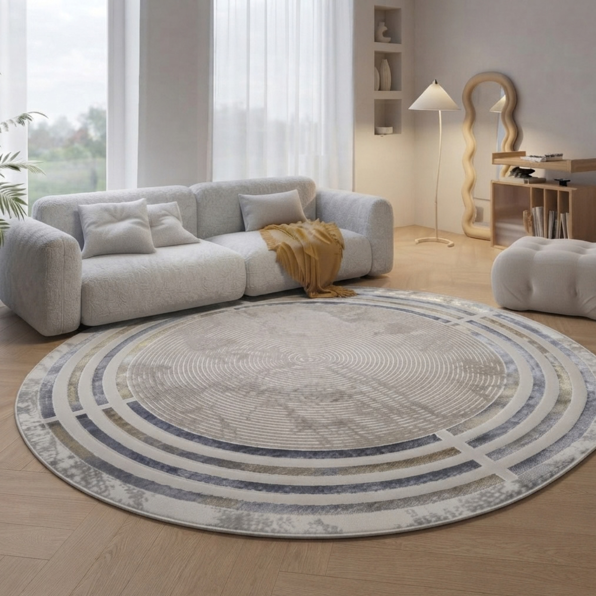 Oslo - Round carpet Blue