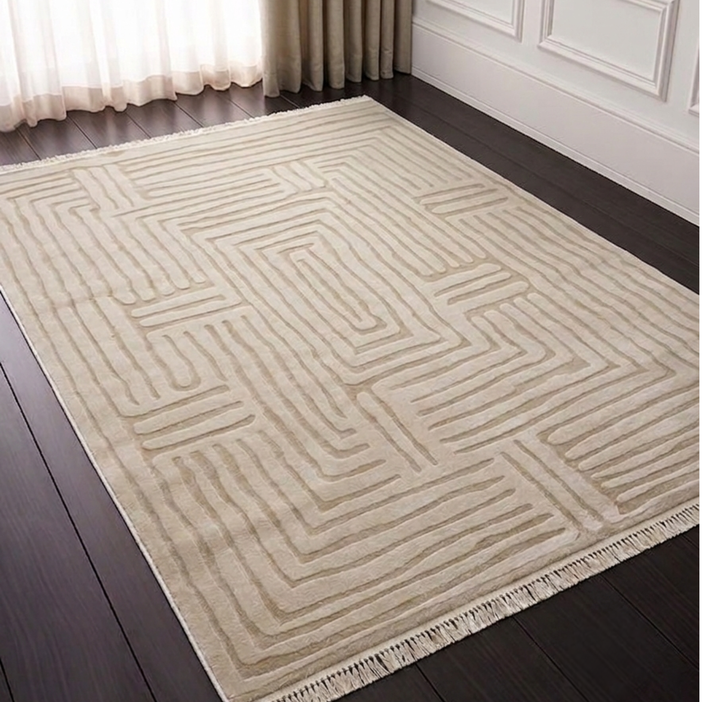 White Roza Carpet - Modern