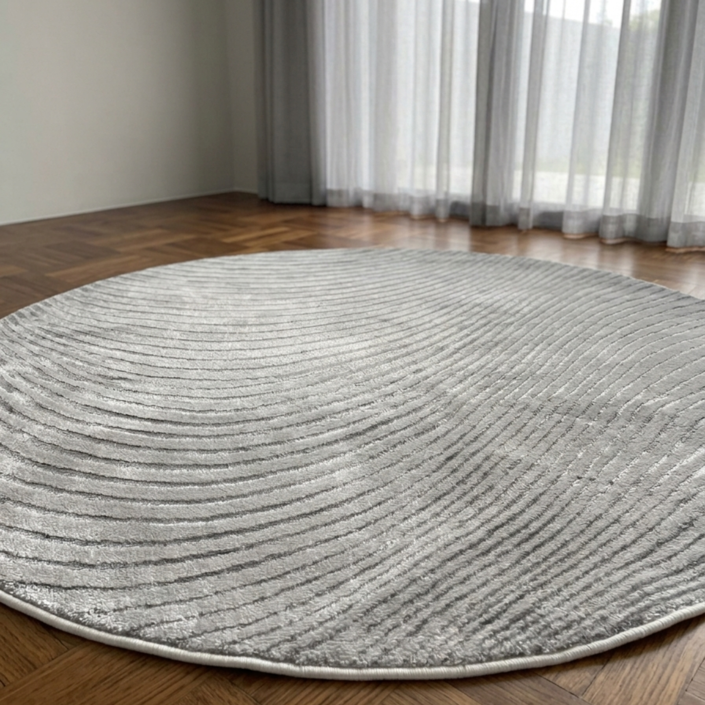 Barey Round carpet Grey - Curve