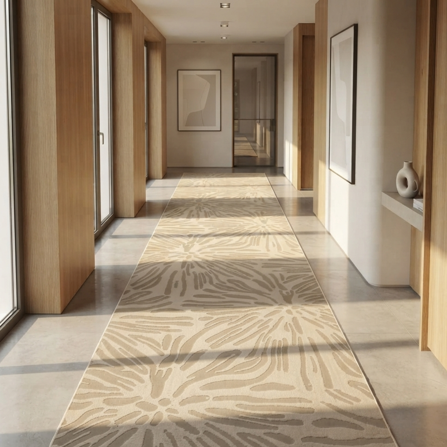 White Roll Carpet - Beige