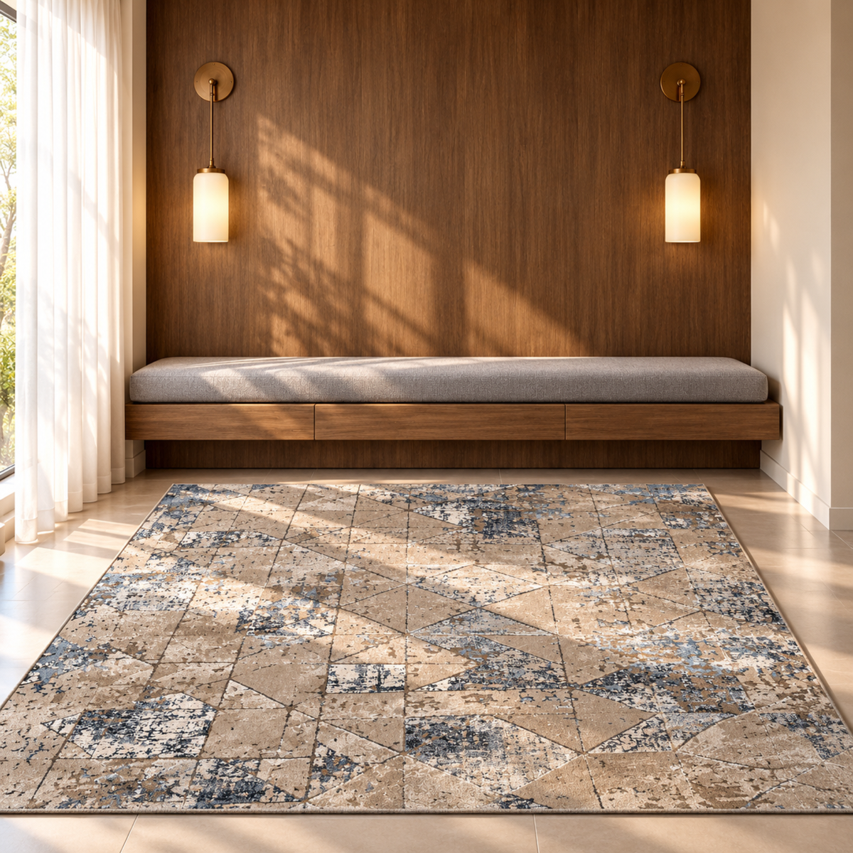 Como Carpet - Brown x Blue