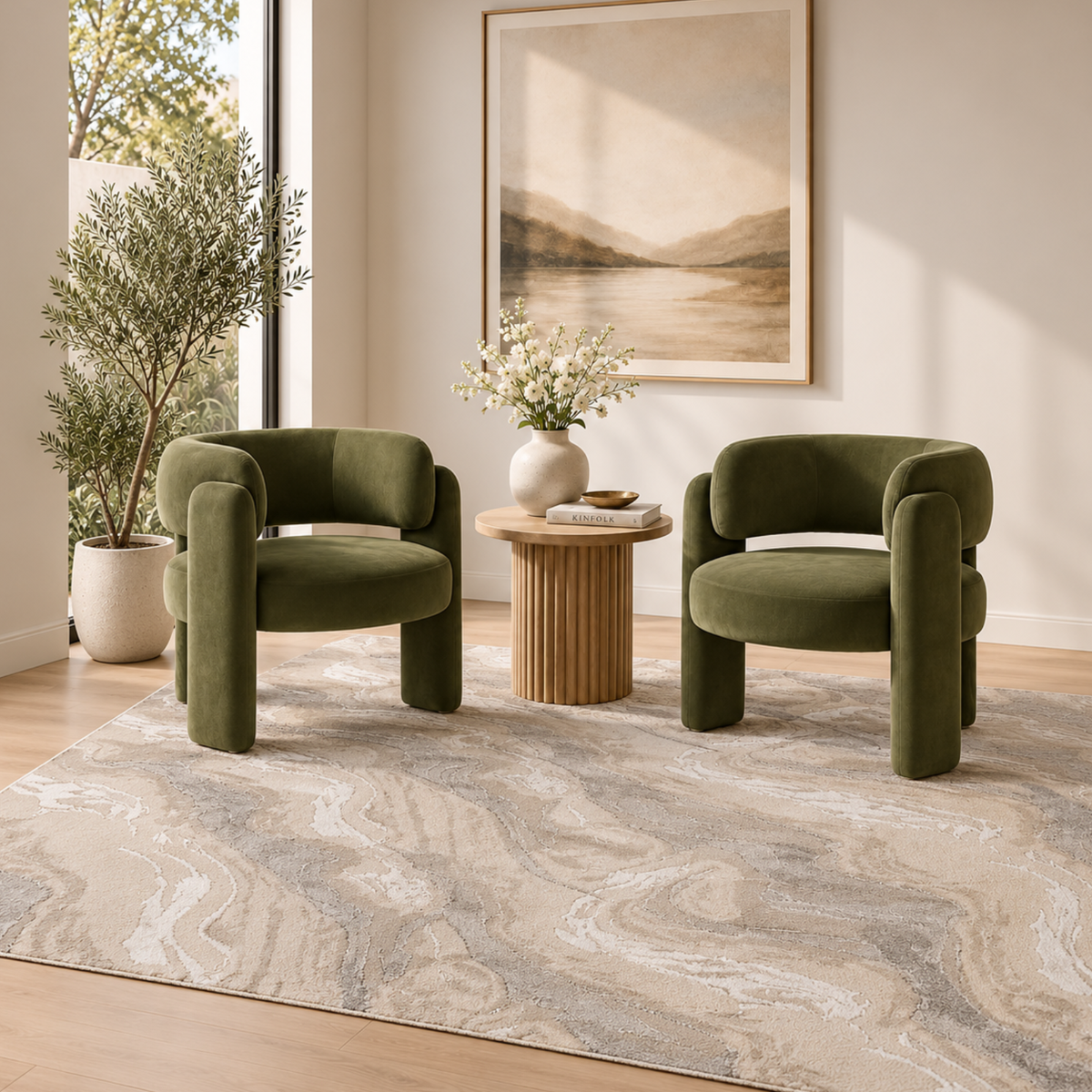 Valen modern carpet - Grayish