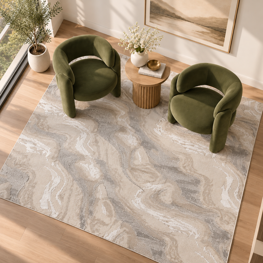 Valen modern carpet - Grayish