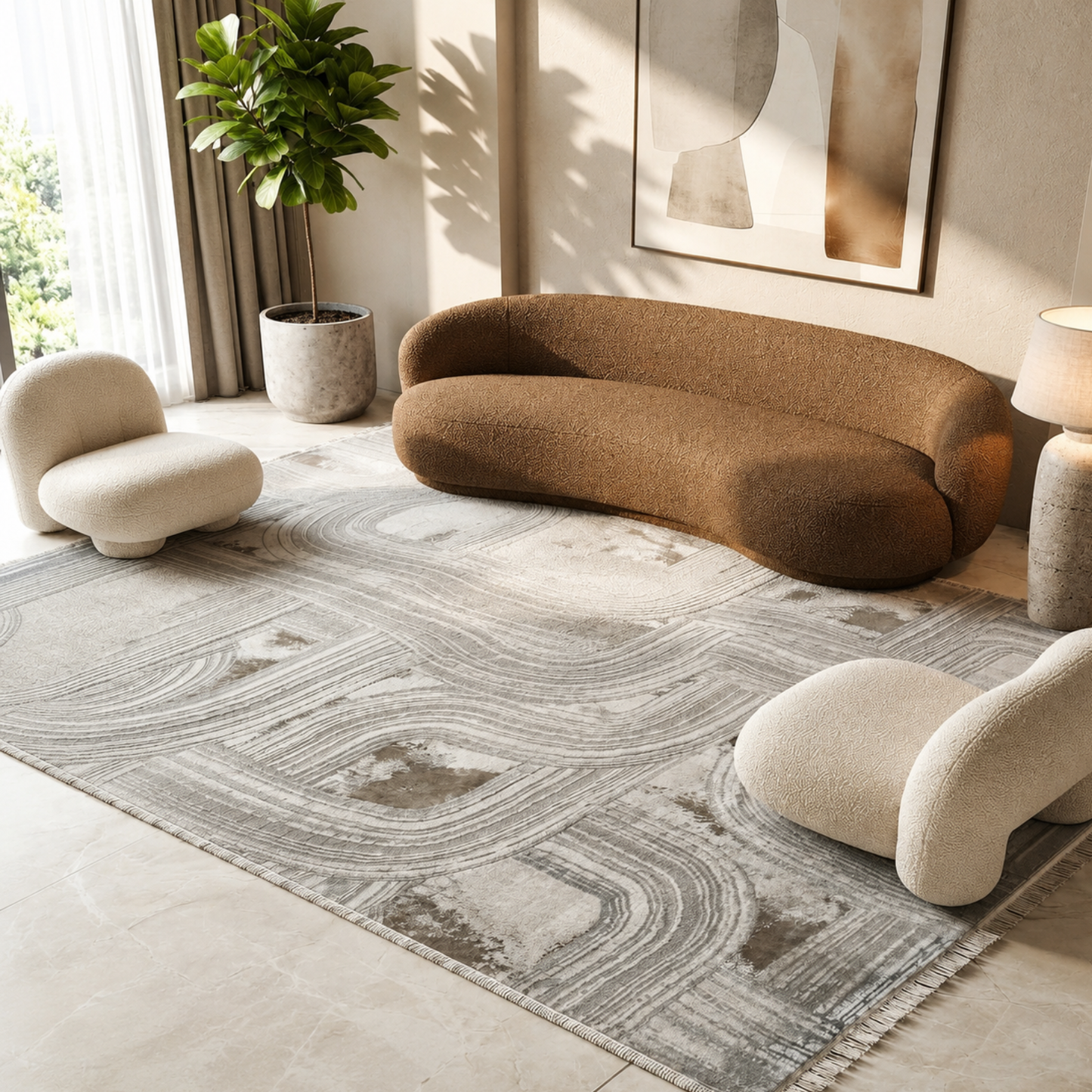 White Roza Carpet - curve