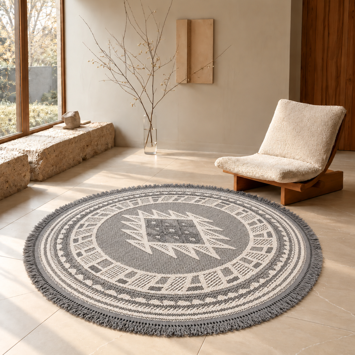 Solare round carpet - Grey