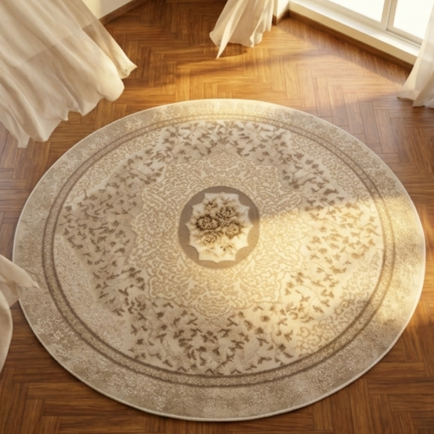 Sansa Beige - Round carpet
