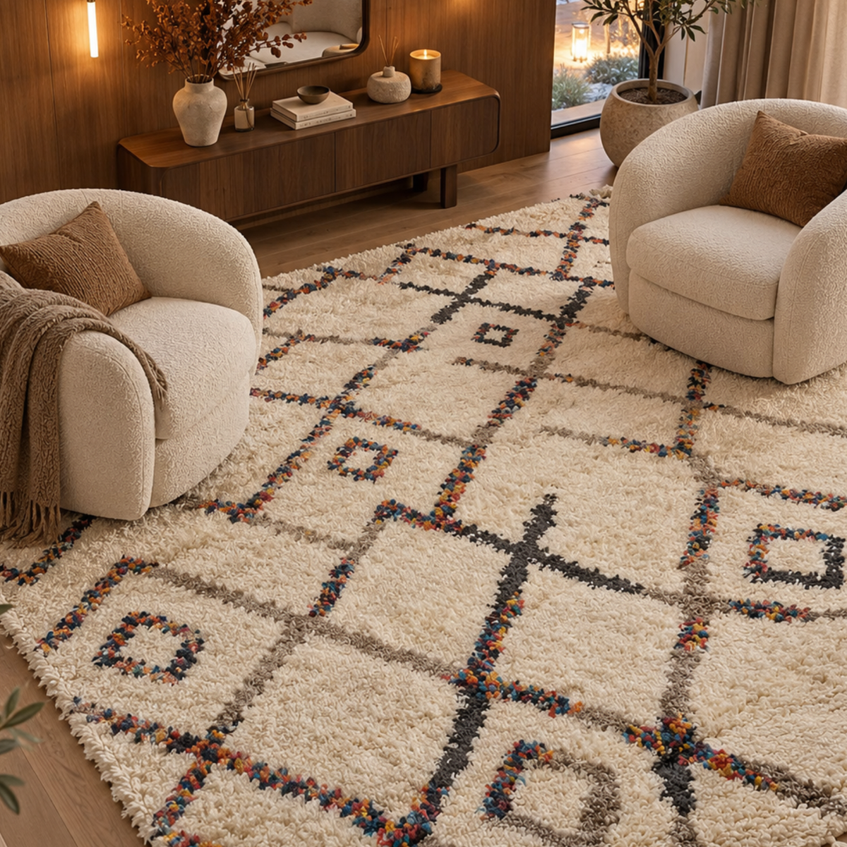 Unicorn- shag carpet - off white