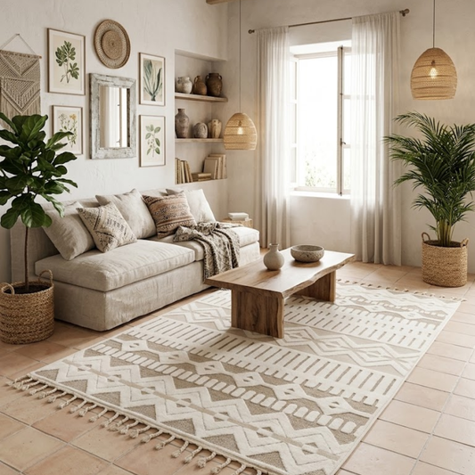 Boho Beige Carpet | Roza Carpet