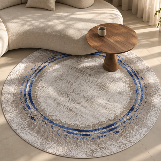 Sansa - Round carpet Blue